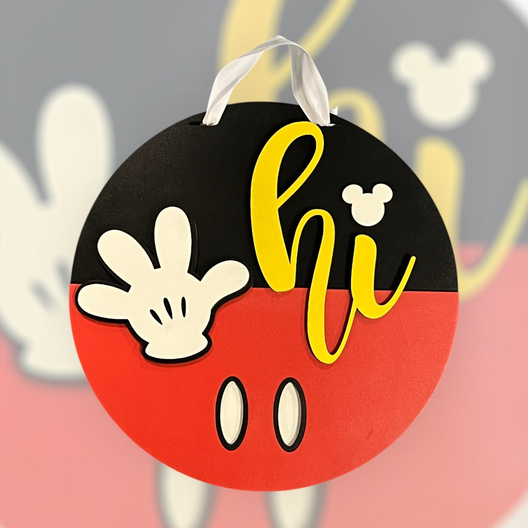 mickey mouse plant hanger Hi Mickey Door Hanger – FLORArt Studio