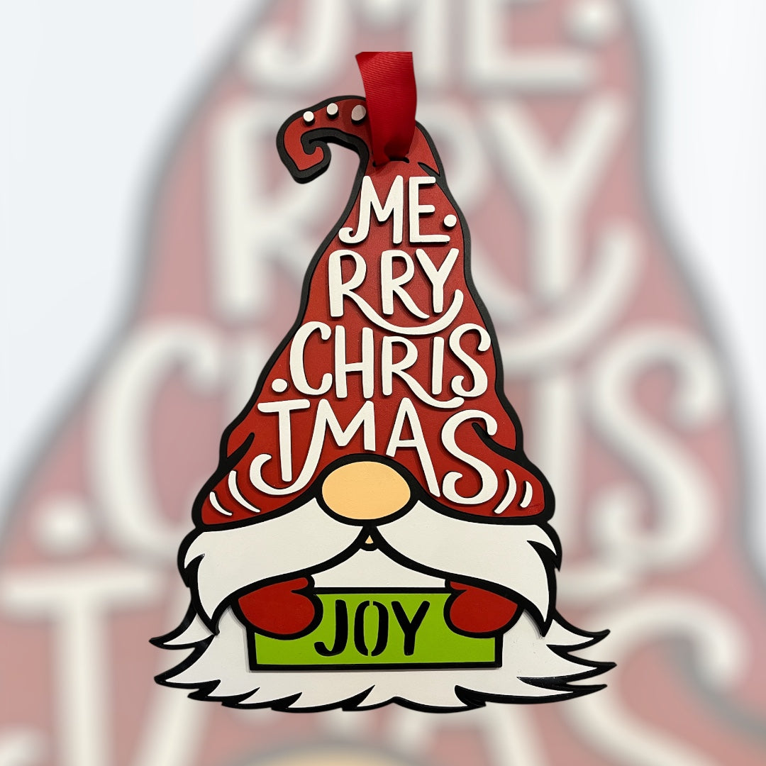 Merry Christmas Joy Gnome Door Hanger