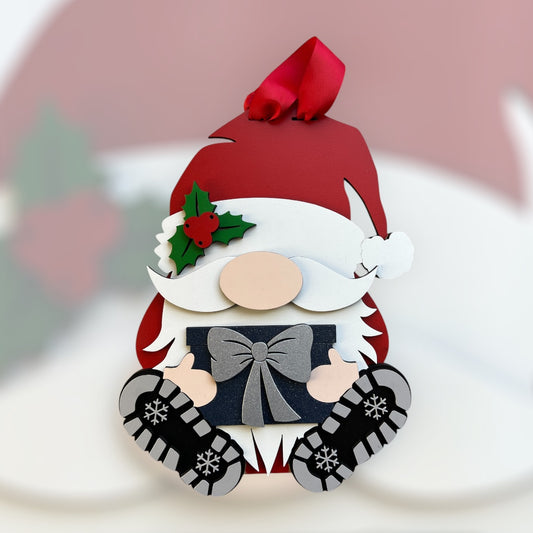 Santa Gnome with Present Door Hanger